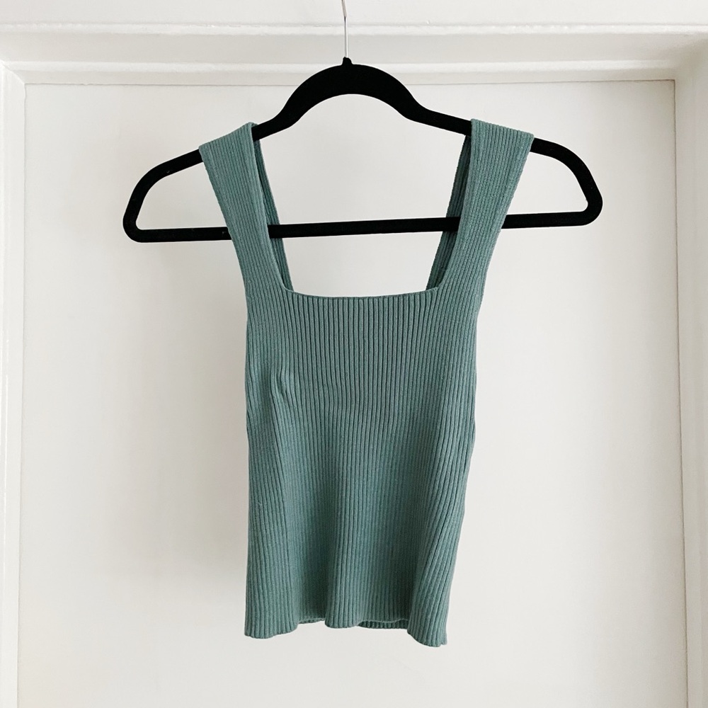 Elevated Ribbed Squareneck Tank by Abercrombie & Fitch